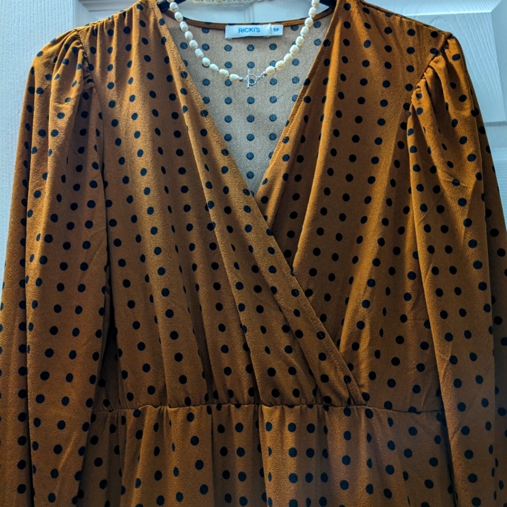 Ricky's V-Neck Dress in Rust Shade